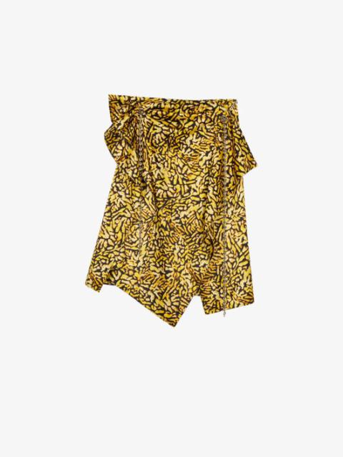 Givenchy ASYMMETRICAL PRINTED SKIRT WITH METALLIC DETAILS