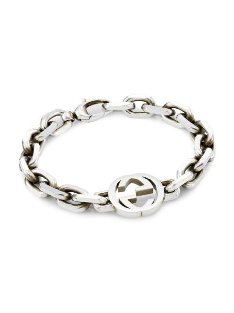 GUCCI Men's Men's Sterling Silver Interlocking G Link Bracelet