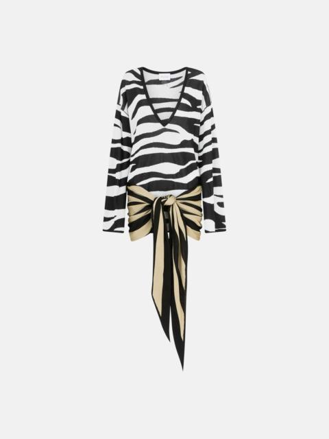 THE ATTICO WHITE AND BLACK MINI DRESS