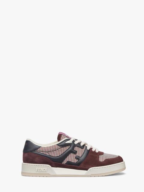 FENDI Burgundy suede low-tops