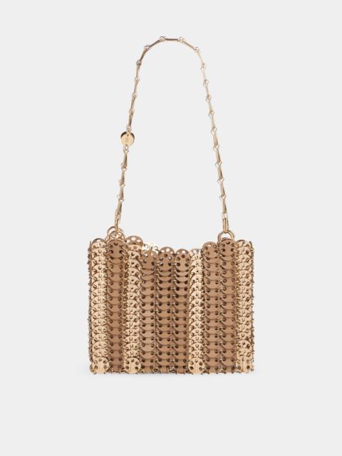 rabanne CAMEL 1969 SQUARE BAG IN METAL AND LEATHER MIX