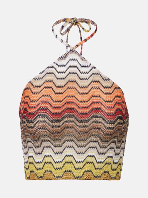Missoni Wave halterneck lamé top