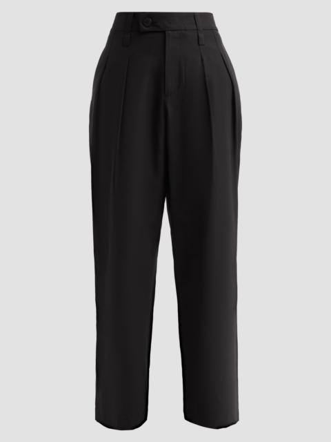 ISSEY MIYAKE Women's Fluttering Pleated Straight-Leg Ankle Pants - Black