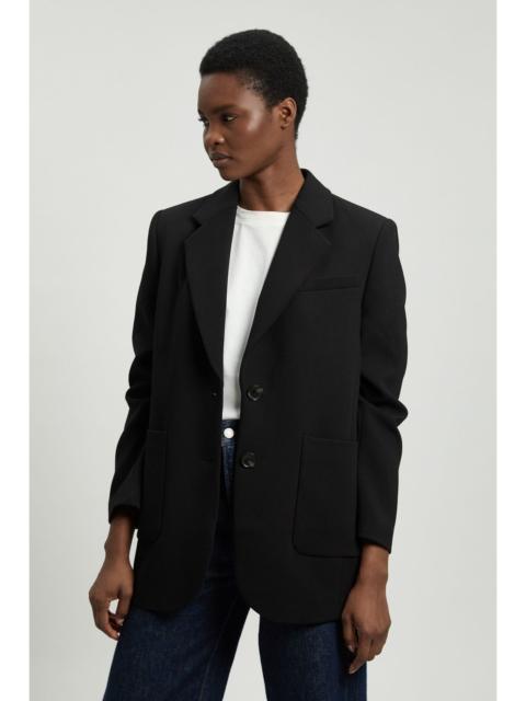 KAREN MILLEN Compact Stretch Ruched Sleeve Detail Single Breasted Blazer
