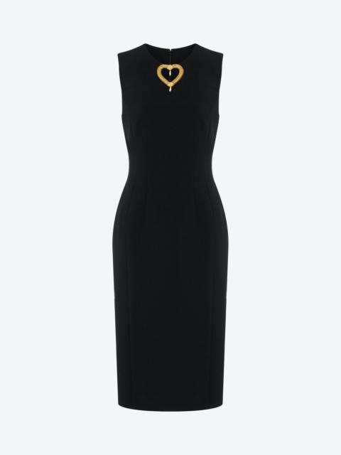 Moschino HEART EMBROIDERY CRÊPE DRESS