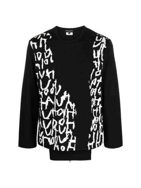 script-print long-sleeved jumper