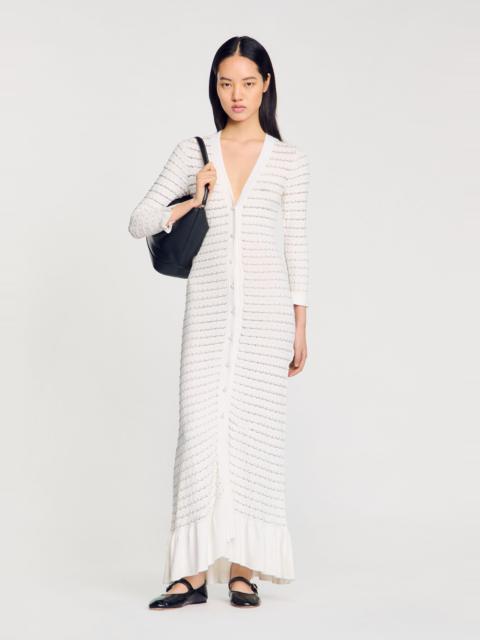 Sandro MAXI DRESS WITH PEARL DETAILS