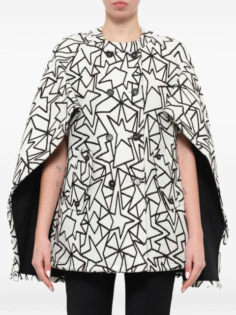 Neil Barrett jacquard double-breasted cape