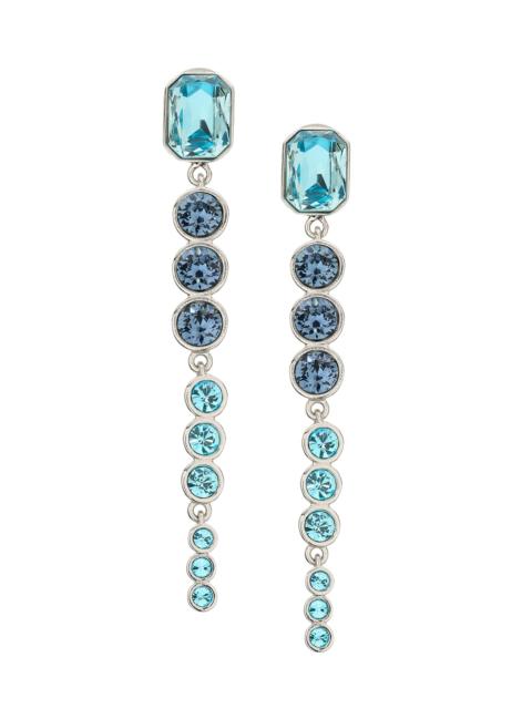 Oscar de la Renta Women's Goldtone Cascading Rhinestone Graduated Drop Earrings - Sapphire
