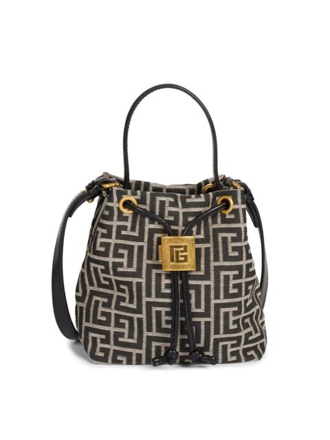 Balmain Women's Pulse Monogram Jacquard Bucket Bag - Ivoire Noir