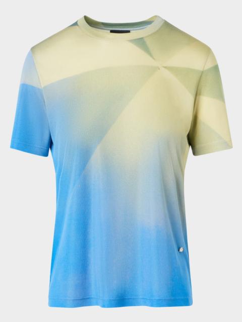 AKRIS Sunbeam Print Silk Short-Sleeve T-Shirt