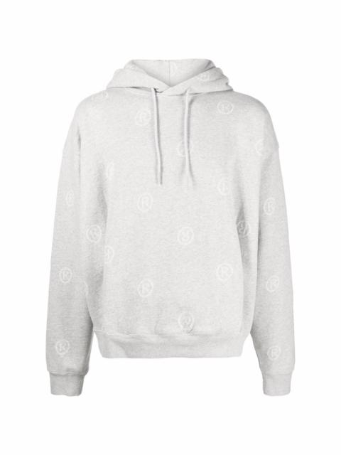 monogram-print pullover hoodie