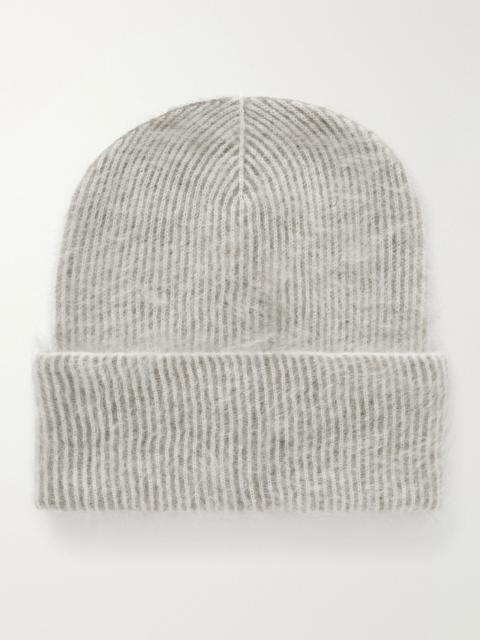 Brunello Cucinelli Brushed ribbed mohair-blend beanie Beige