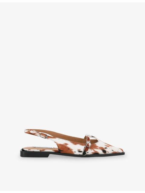 STEVE MADDEN Synergy Pony-Hair Leather Sling-Back Flats