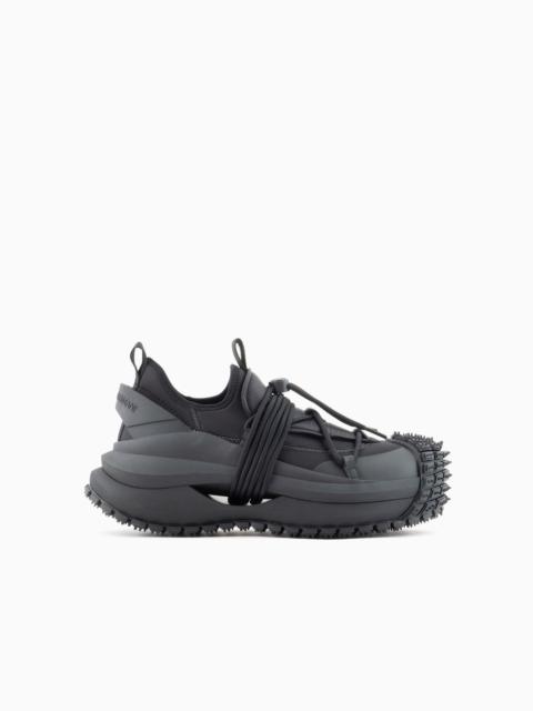 EMPORIO ARMANI Nylon sneakers with scuba details and drawstring