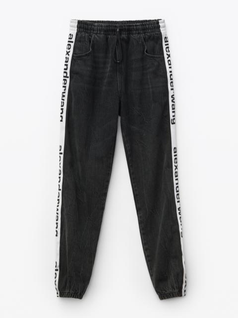 Alexander Wang LOGO TAPE JOGGER IN DENIM