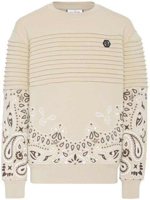 PHILIPP PLEIN logo-embroidered cotton sweatshirt
