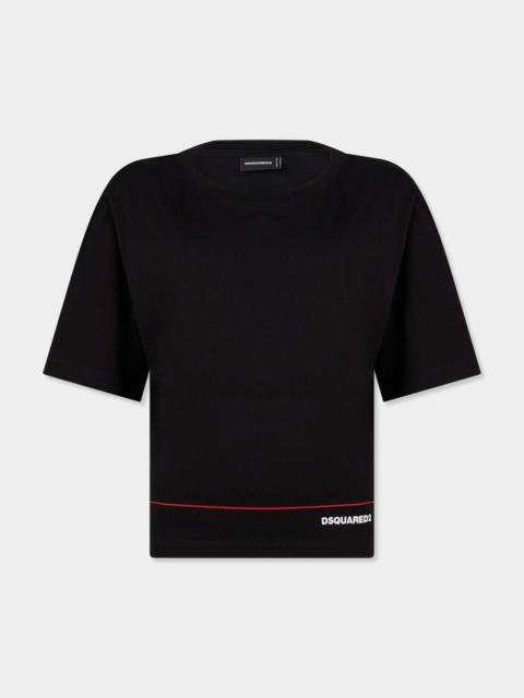 DSQUARED2 DSQUARED2 TAPE CROPPED BREEZY FIT T-SHIRT
