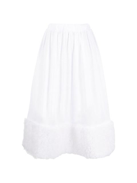 contrast-trim flared skirt