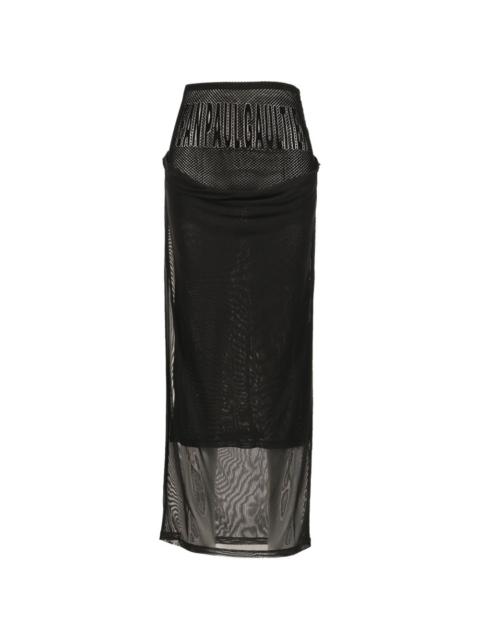 Jean Paul Gaultier lettering mesh skirt