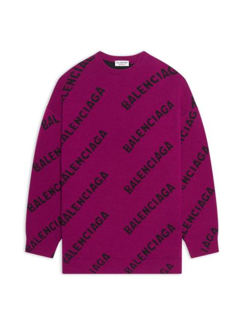 Women's Allover Logo Sweater in Purple
