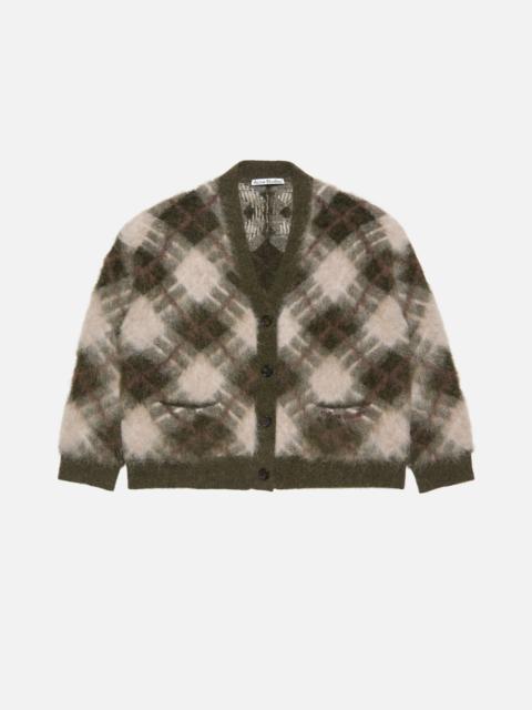 Acne Studios Mohair v-neck cardigan - Olive green/multi