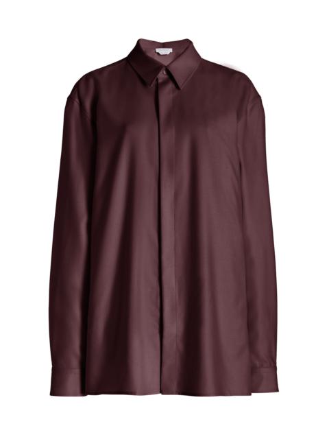 GABRIELA HEARST Nicolas Shirt in Deep Bordeaux Wool Twill