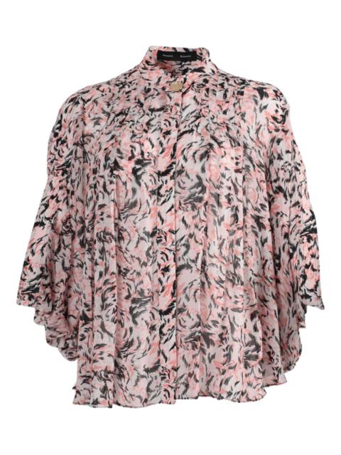 Proenza Schouler printed-pattern short-sleeve blouse