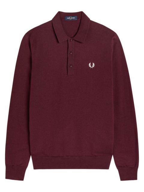 Fred Perry Fred Perry Logo-embroidered Wool-blend Polo Shirt