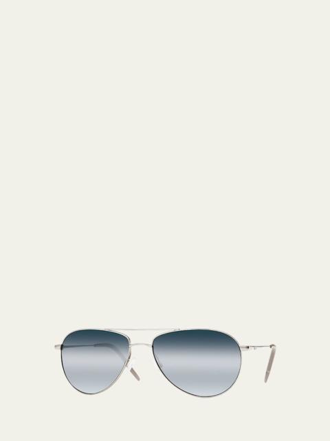 Oliver Peoples Benedict 59 Aviator Sunglasses