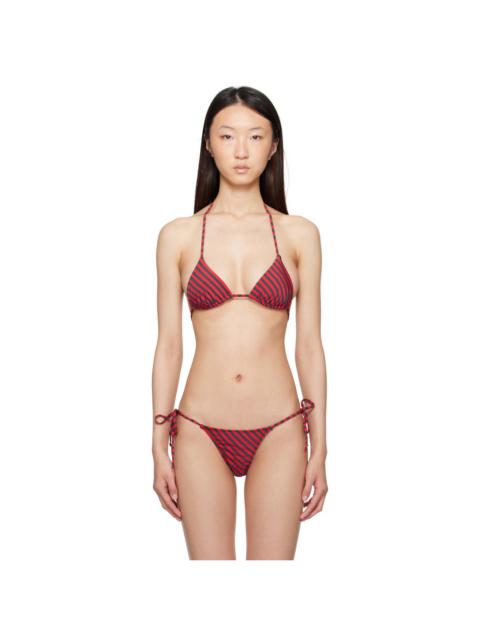 paloma wool Red & Navy Kineta Bikini Top | REVERSIBLE