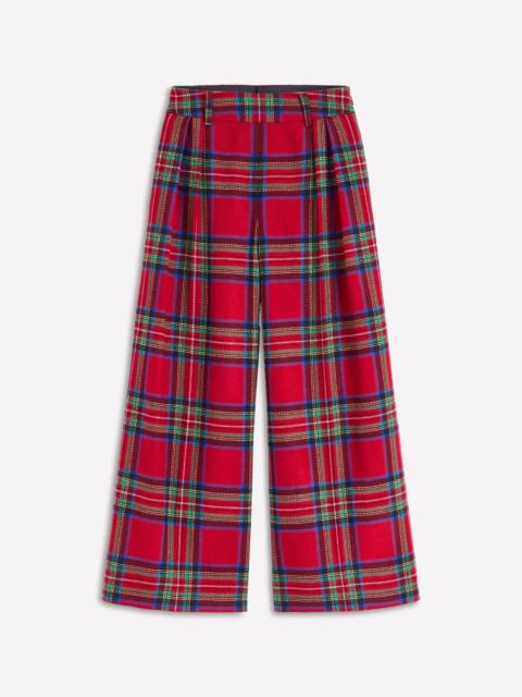 BODEN Pleated Wool Culottes-Red, Blue and Green Check
