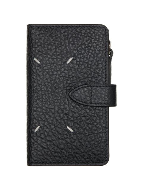 Maison Margiela Black Four Stitches Zip Card Holder