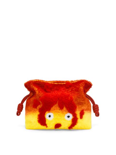 Loewe Calcifer Flamenco clutch in shearling