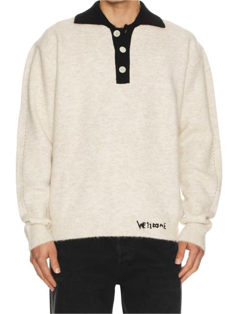 We11done Brushed Contrast Knit Top