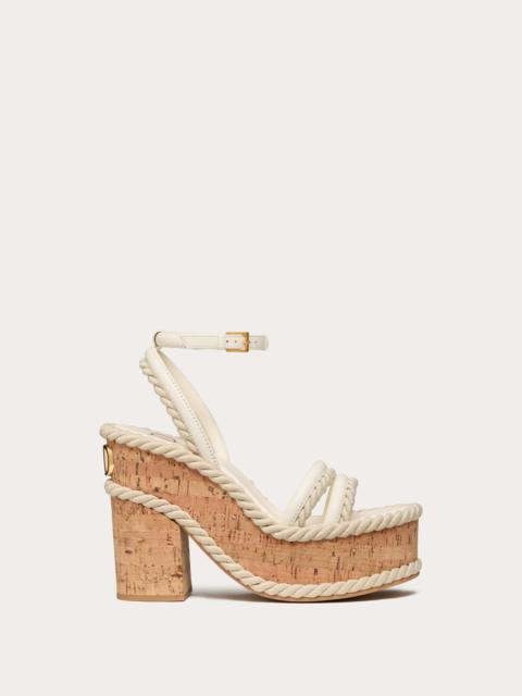 VLOGO SUMMERBLOCKS WEDGE SANDAL IN NAPPA LEATHER AND ROPE TORCHON 130MM
