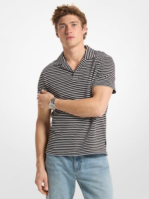 MICHAEL KORS Johnny Striped Jacquard Polo Shirt