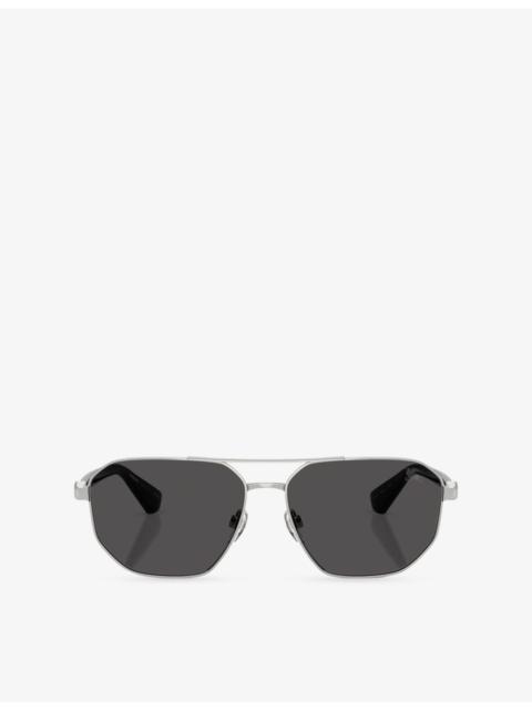 Burberry BE3166 Aviator-Frame Metal Sunglasses