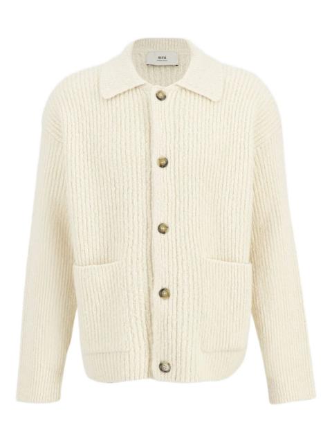 AMI Paris ribbed collar cardigan