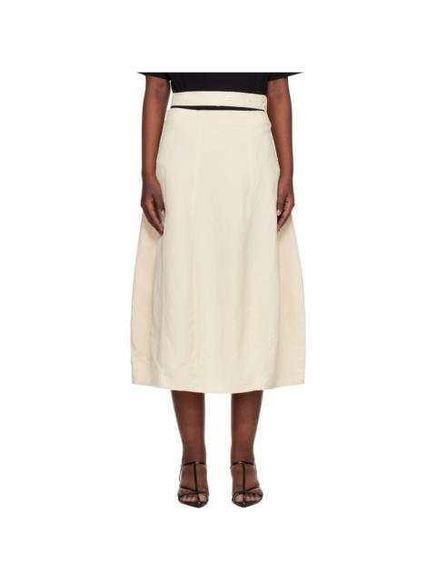 Studio Nicholson Beige Orcha Midi Skirt