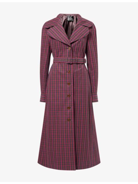 Vivienne Westwood Liska Striped Draped Cotton Mac Coat