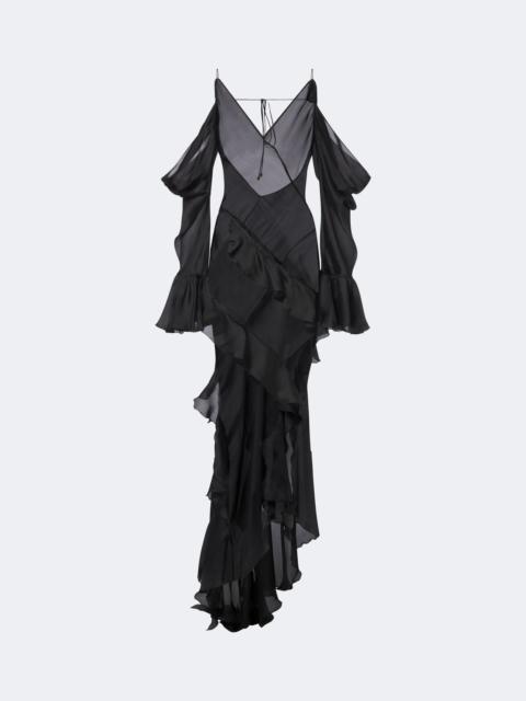 Roberto Cavalli Ruffled silk gown