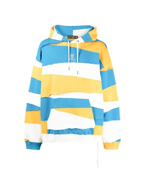 colour-block panelled cotton hoodie