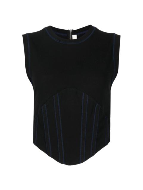 Dion Lee fine-ribbed corset tank top