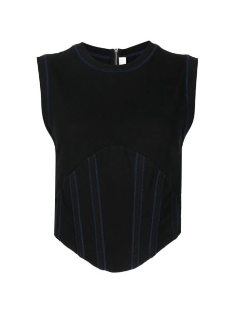 fine-ribbed corset tank top