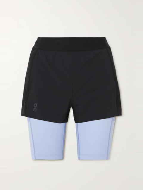 Active layered shell and stretch recycled-jersey shorts