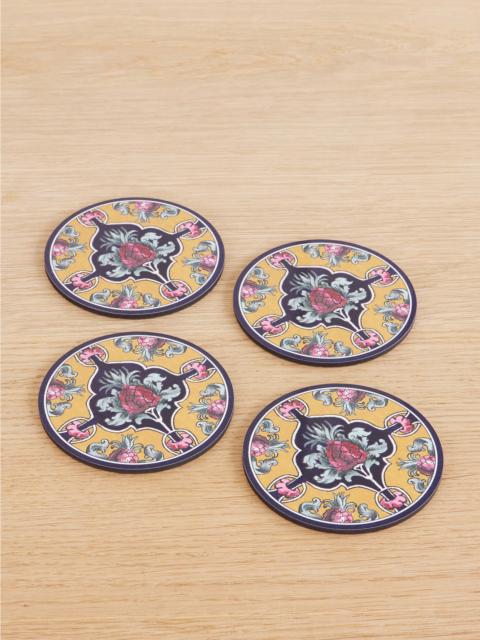 La DoubleJ Set Of Four Painted Wood Coasters