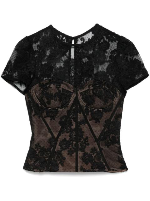 self-portrait lace bustier-style top