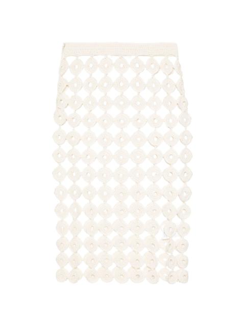 Stanza crochet-knit midi skirt