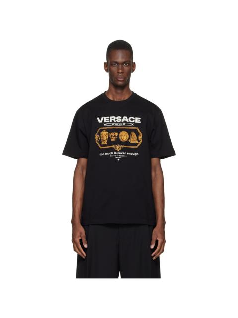 VERSACE Black Compact Cotton-Jersey T-shirt